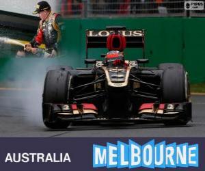 Puzzle Κίμι Ράικονεν γιορτάζει τη νίκη του στο Αυστραλιανό GP το 2013